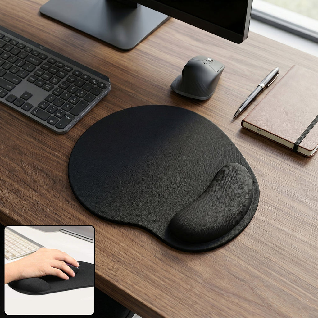 Ergonomic Gaming Mouse Pad Wrist Support & Non-Slip Base for Precision - Front View