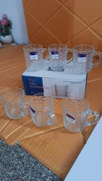 ALVENZA Glass Coffee Mugs – 225ml Heat-Resistant Set of 6 | Indo Glow