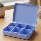 Pill Organizer Box Compact 6-Compartment Daily Medicine Storage