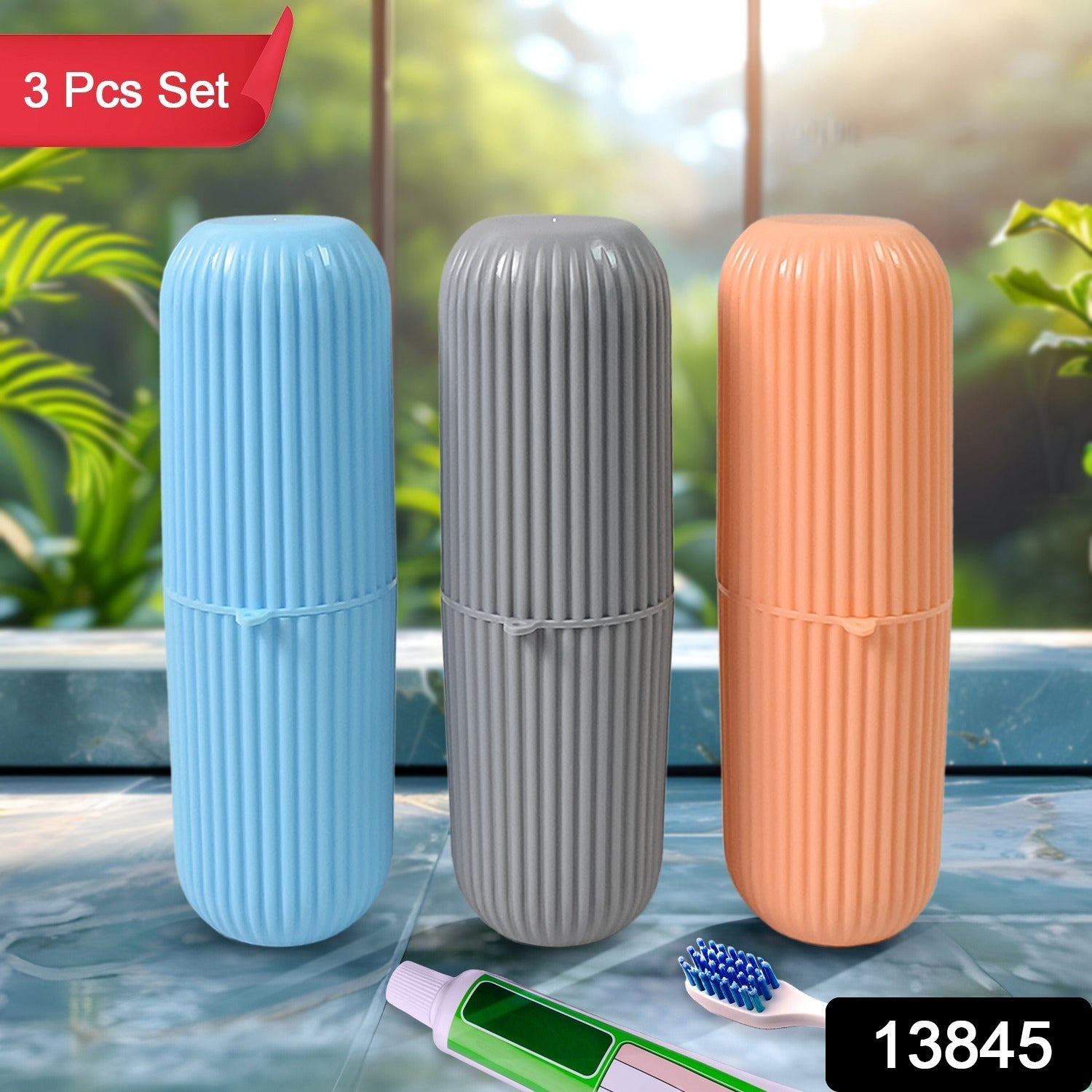 Travel Toothbrush Holder 3 Pc Multicolor Kit | Konvex - Side View