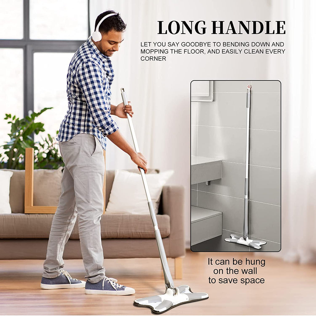 ALVENZA Hands-Free Mop – X-Shape Microfiber Squeeze | Storenzo