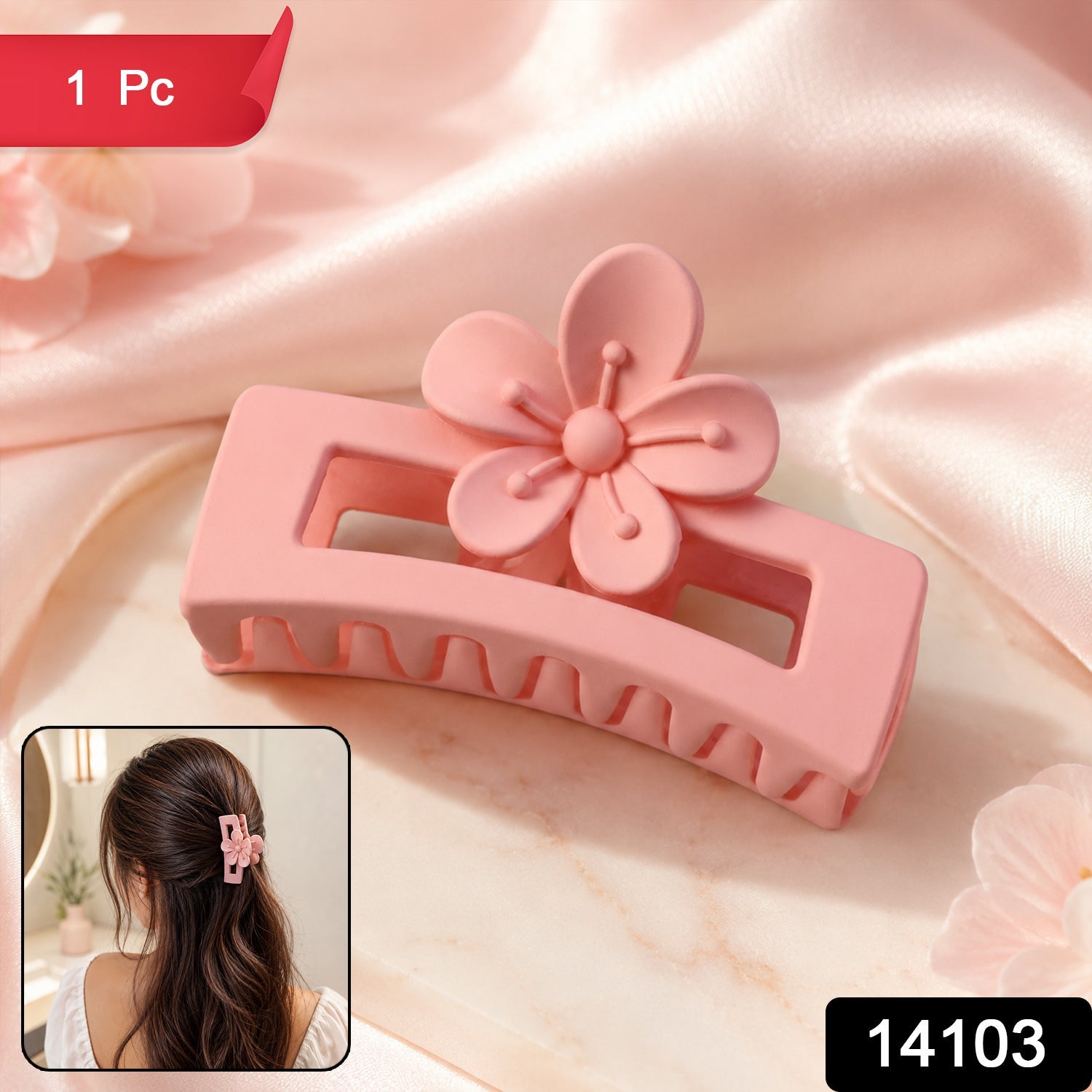 Plastic Hair Claw Clip Strong Grip & Trendy Design for Women & Girls - Side View