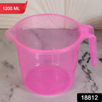 Bath Water Mug 1200ml Transparent Plastic for Bathroom | Bathora - Side View