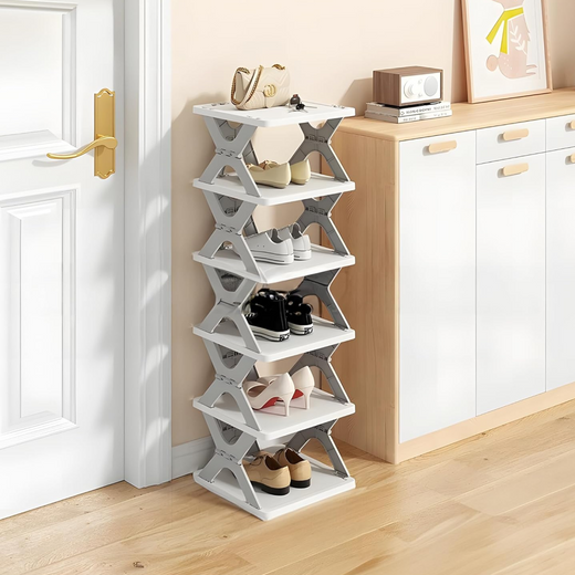 ALVENZA Foldable Shoe Rack 6-Layer – Space-Saving Organizer | Organivo
