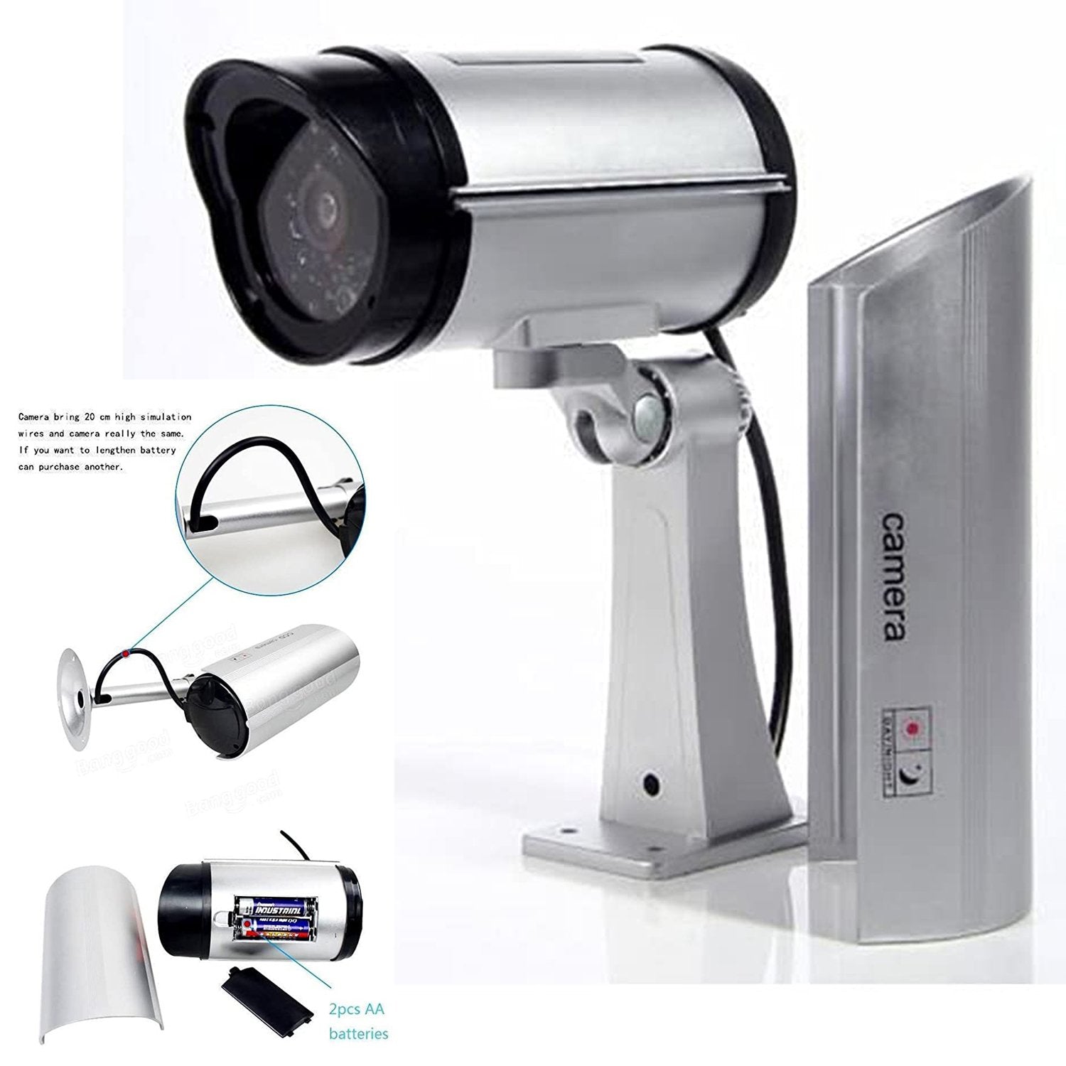 ALVENZA Dummy Security Camera – Outdoor Fake CCTV with LED | AutoSafeo