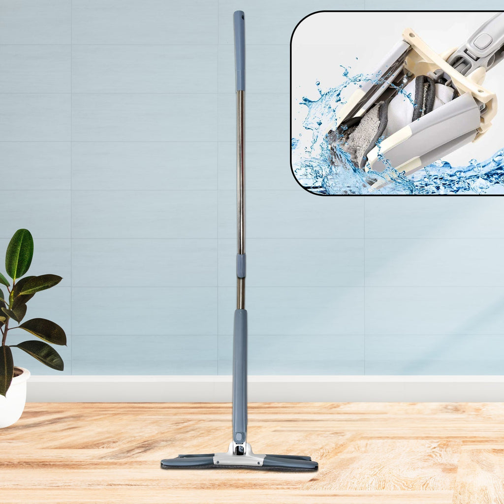 ALVENZA Hands-Free Mop – X-Shape Microfiber Squeeze | Storenzo