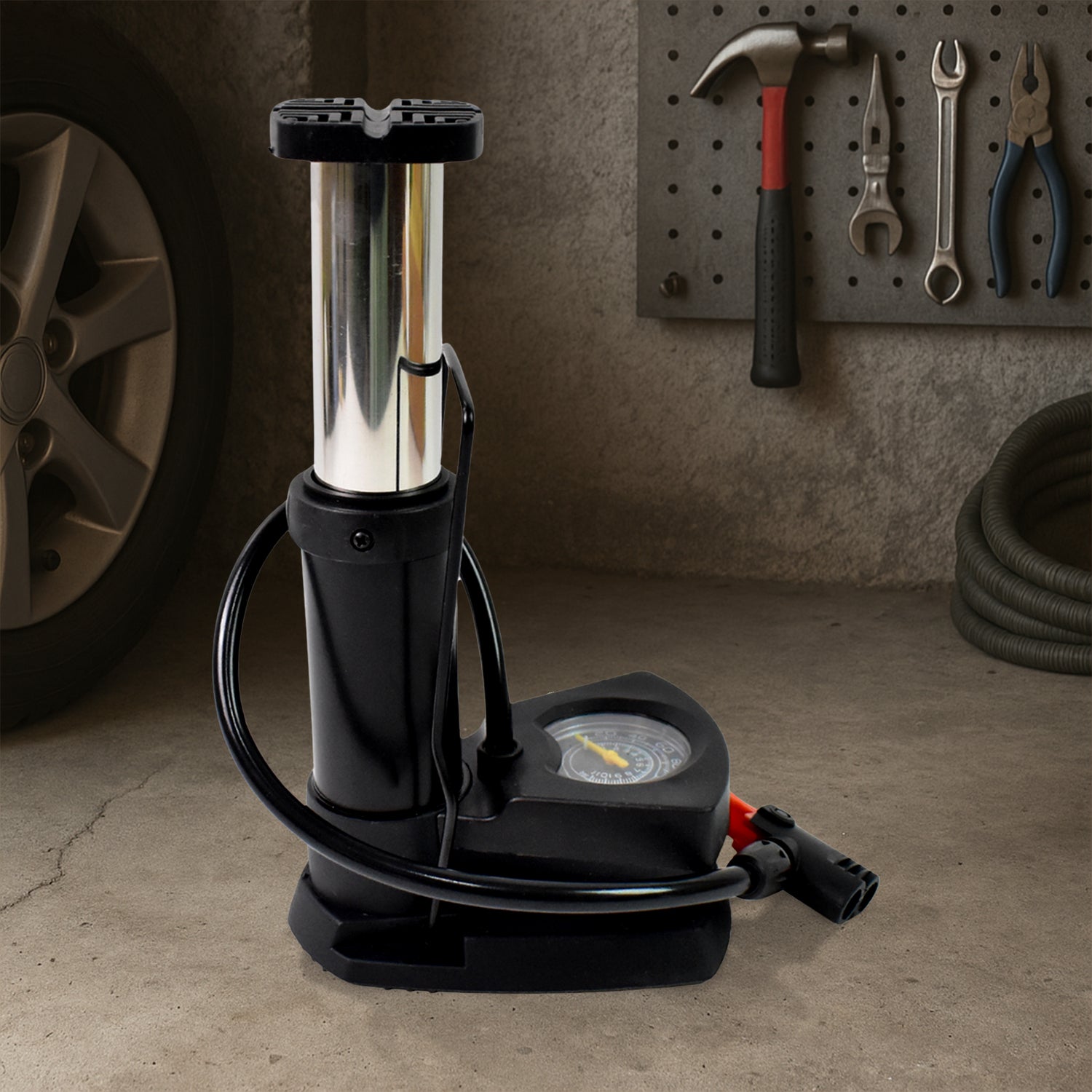 ALVENZA Foot Bike Pump – Portable Cycle Tire Inflator with Gauge | Indo Glow