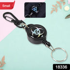 Retractable Key Chain Anti-Lost Steel Wire Reel - Side View