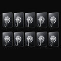 Strong Transparent Adhesive Wall Hooks 10 Pc Set for Home & Kitchen