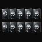 Strong Transparent Adhesive Wall Hooks 10 Pc Set for Home & Kitchen