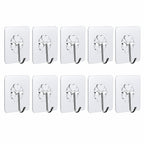 Strong Transparent Adhesive Wall Hooks 10 Pc Set for Home & Kitchen - Detail View 5