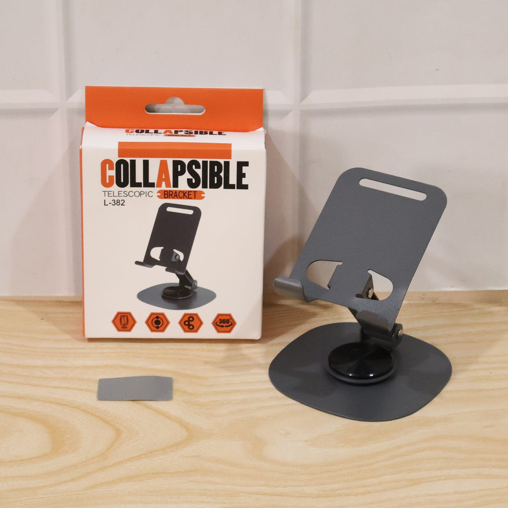 ALVENZA Foldable Mobile Stand – 360° Rotatable & Portable Metal Holder