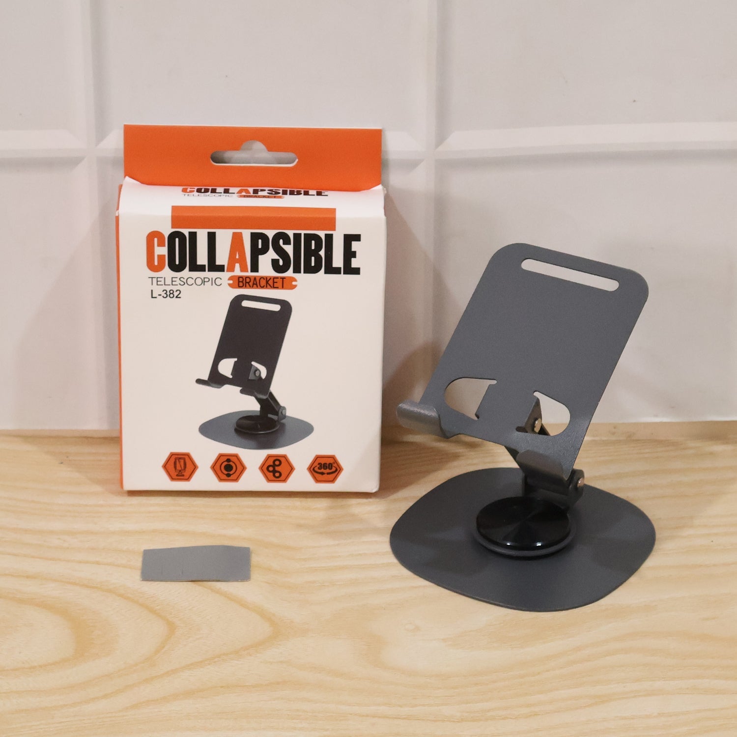 ALVENZA Foldable Mobile Stand – 360° Rotatable & Portable Metal Holder
