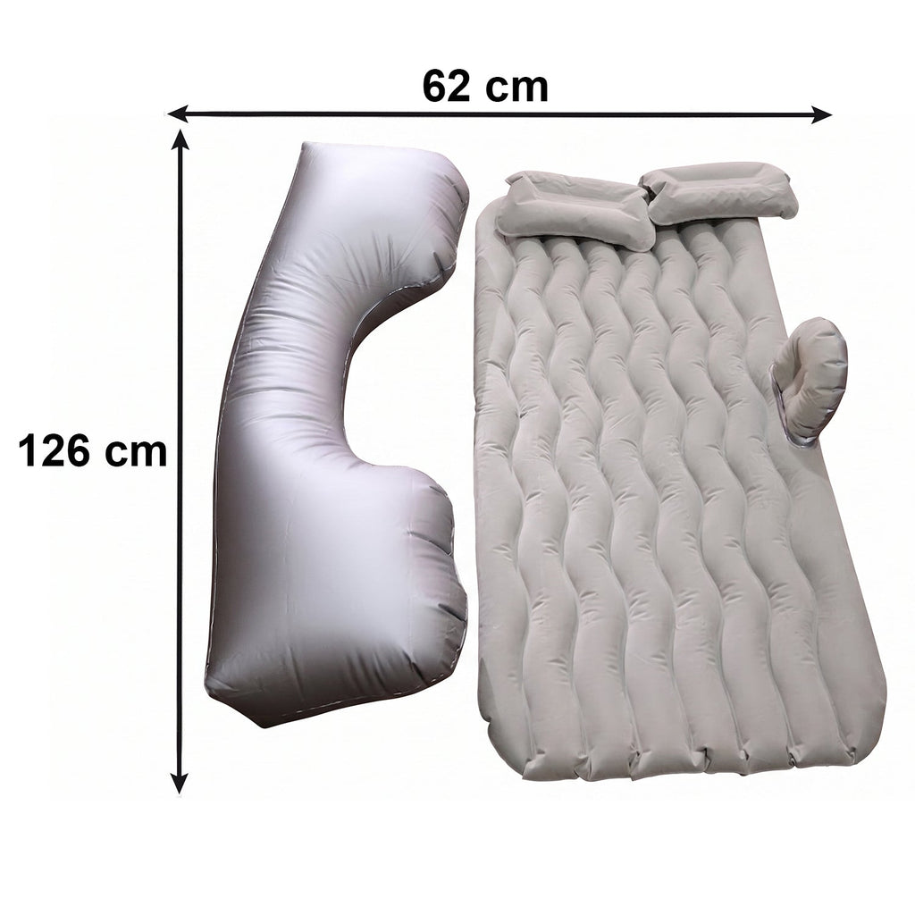 ALVENZA Portable Car Air Mattress – Foldable with Pump & Pillows for Road Trips, Car Sofa