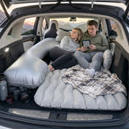ALVENZA Portable Car Air Mattress – Foldable with Pump & Pillows for Road Trips, Car Sofa