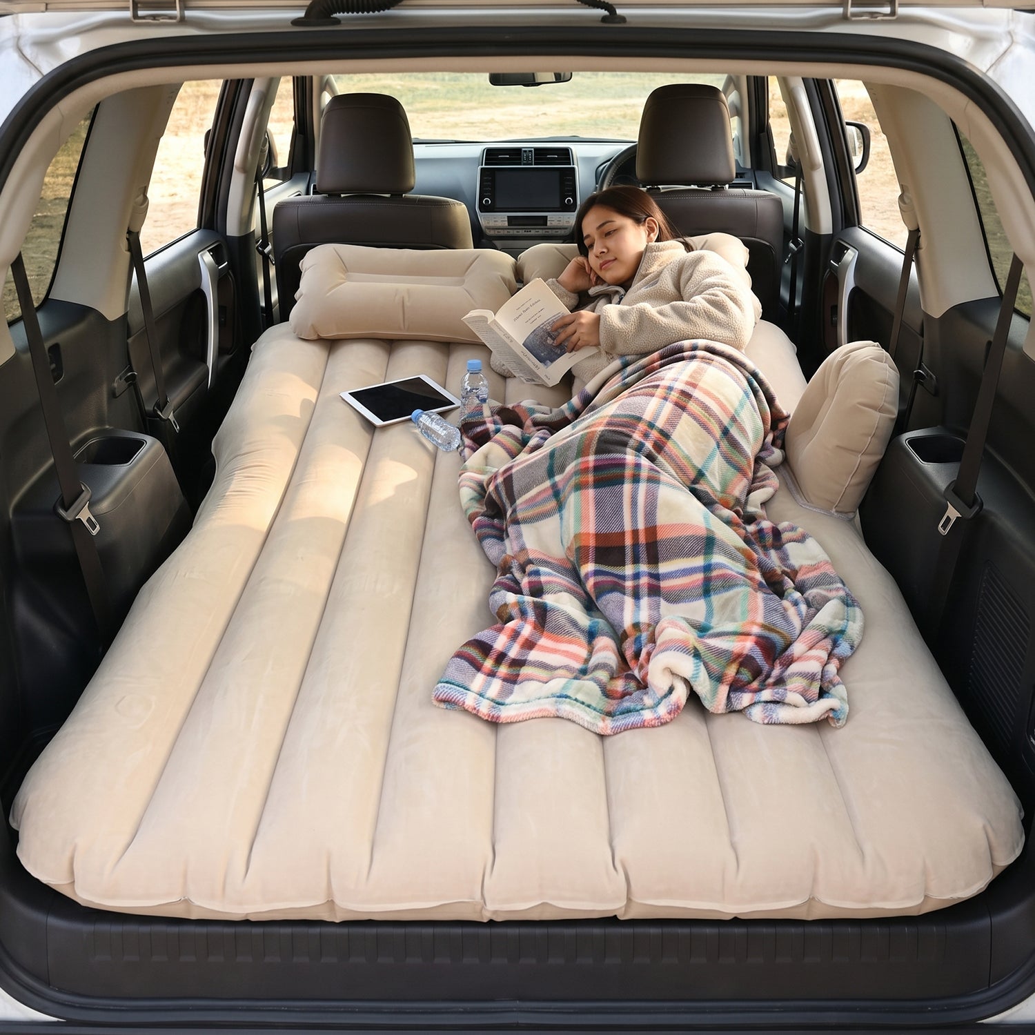 ALVENZA Portable Car Air Mattress – Foldable for Travel & Camping Comfort, Car Sofa