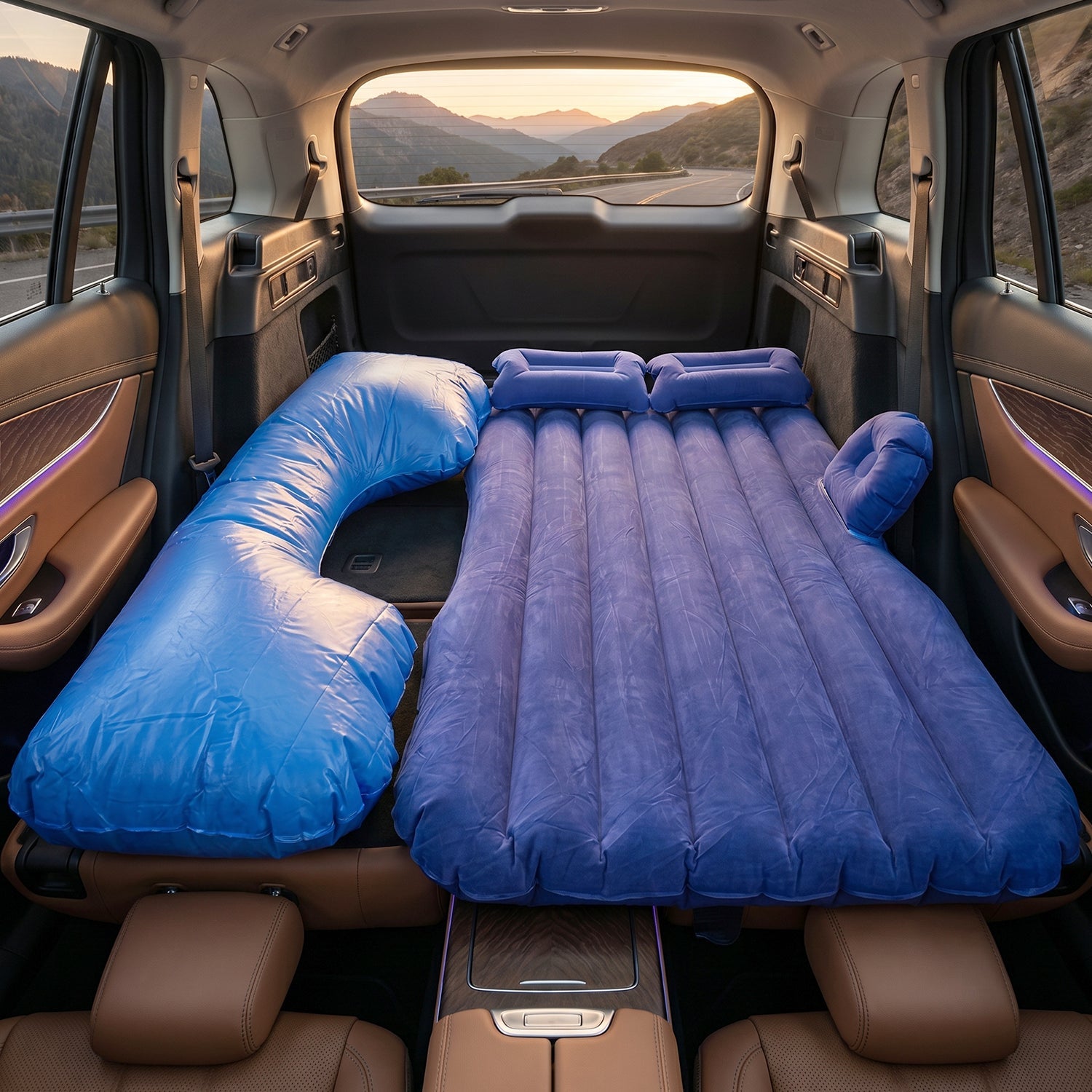 ALVENZA Car Air Mattress – Portable & Quick Inflate for Travel Comfort, Car Sofa