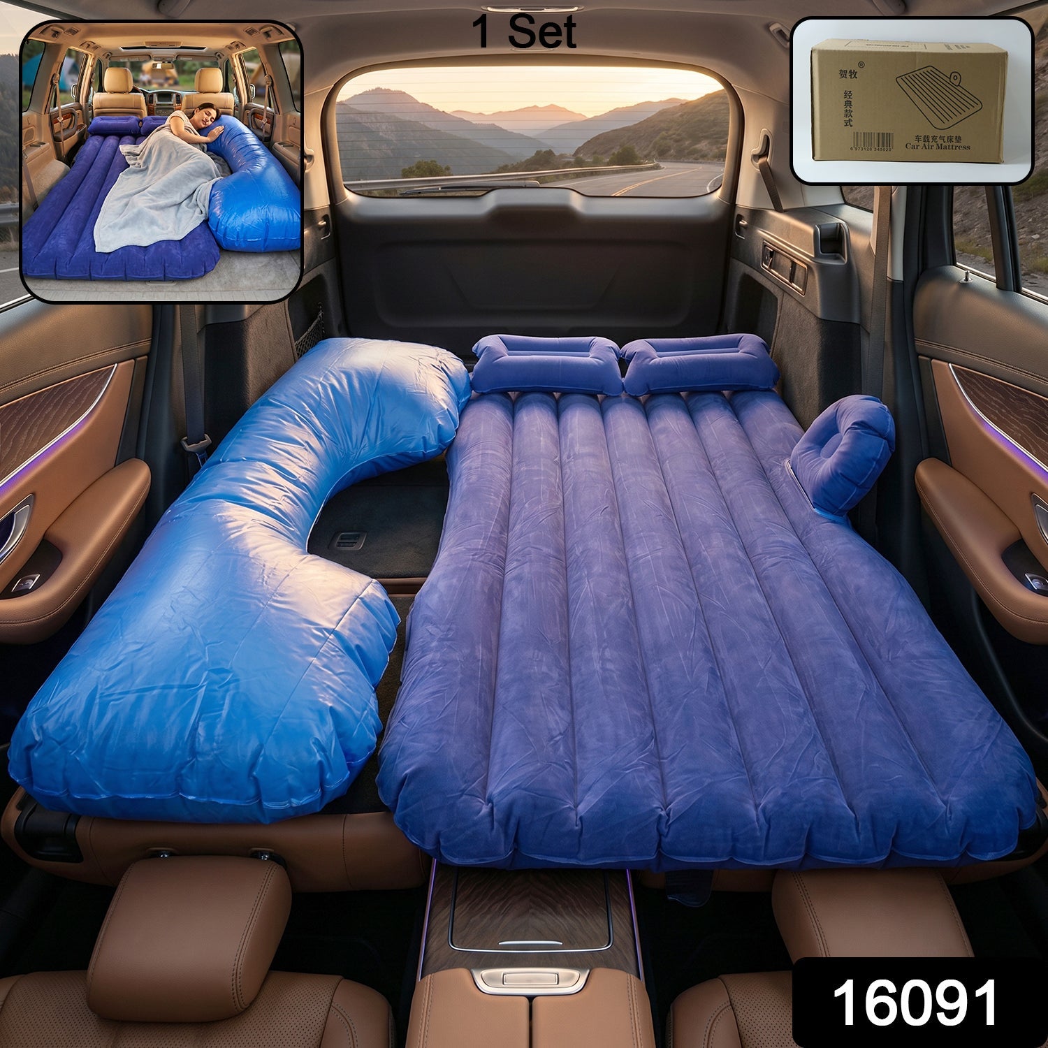 ALVENZA Car Air Mattress – Portable & Quick Inflate for Travel Comfort, Car Sofa