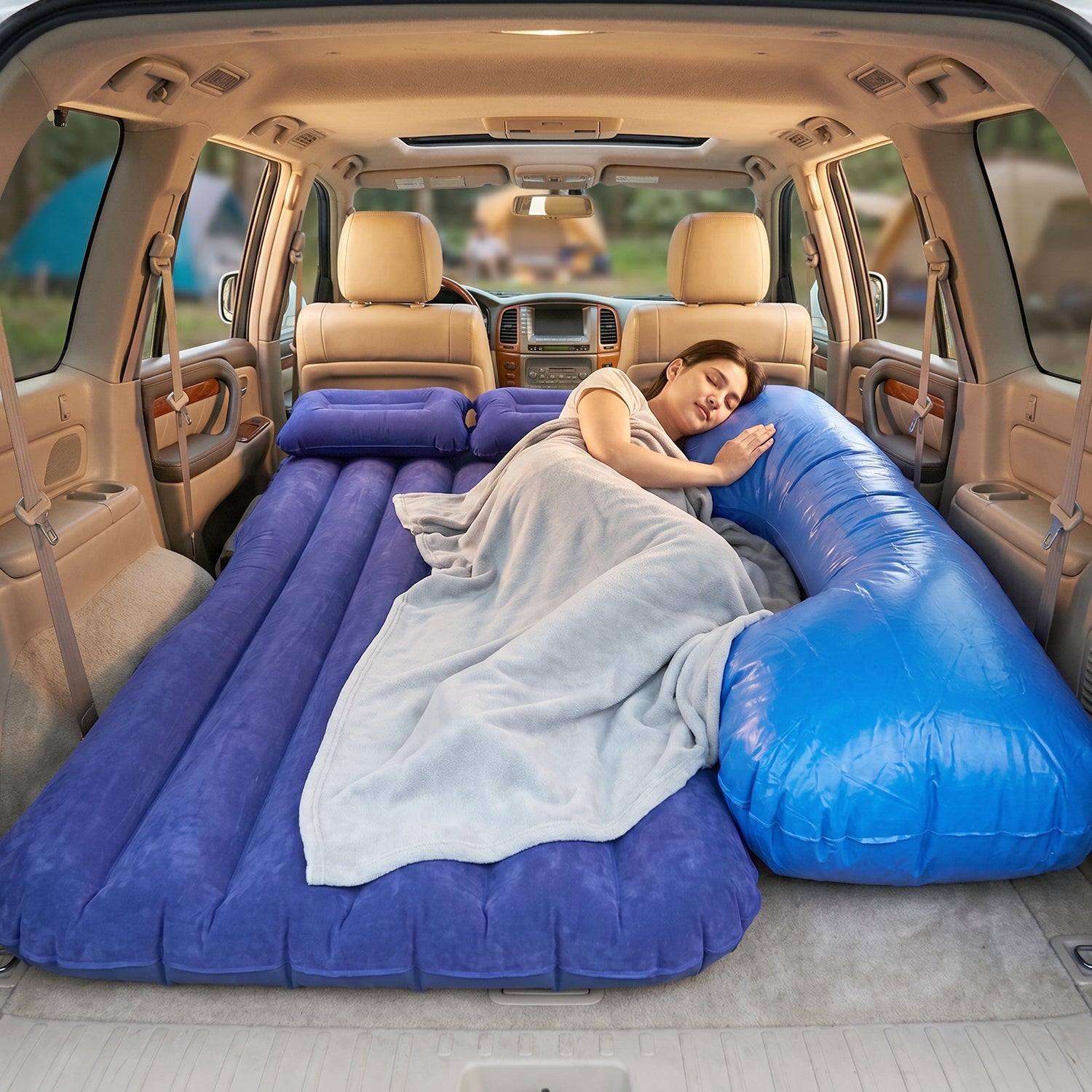 ALVENZA Car Air Mattress – Portable & Quick Inflate for Travel Comfort, Car Sofa