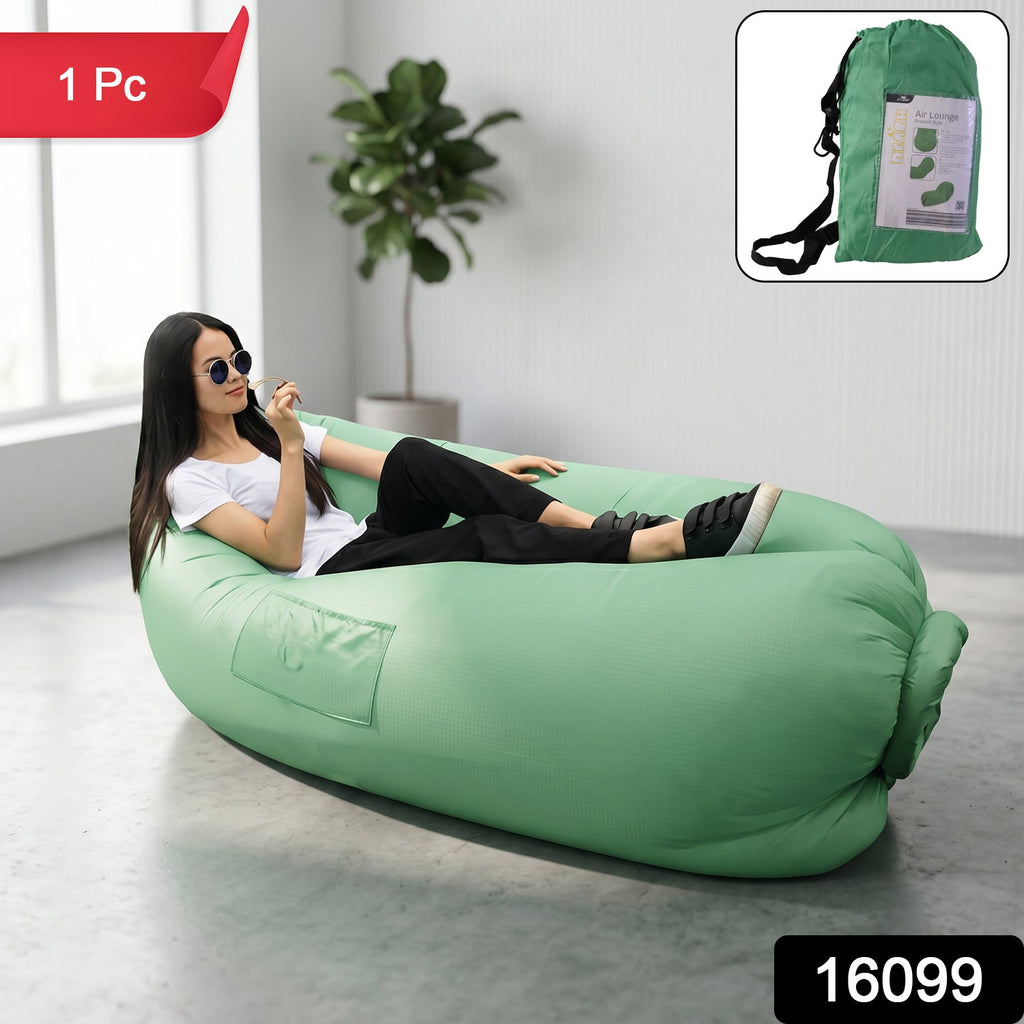 Inflatable Lounger Portable & Comfortable for Indoor & Outdoors - Side View