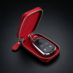 Leather Car Key Case Durable & Compact with Snap Hook for Easy Carrying - Back View