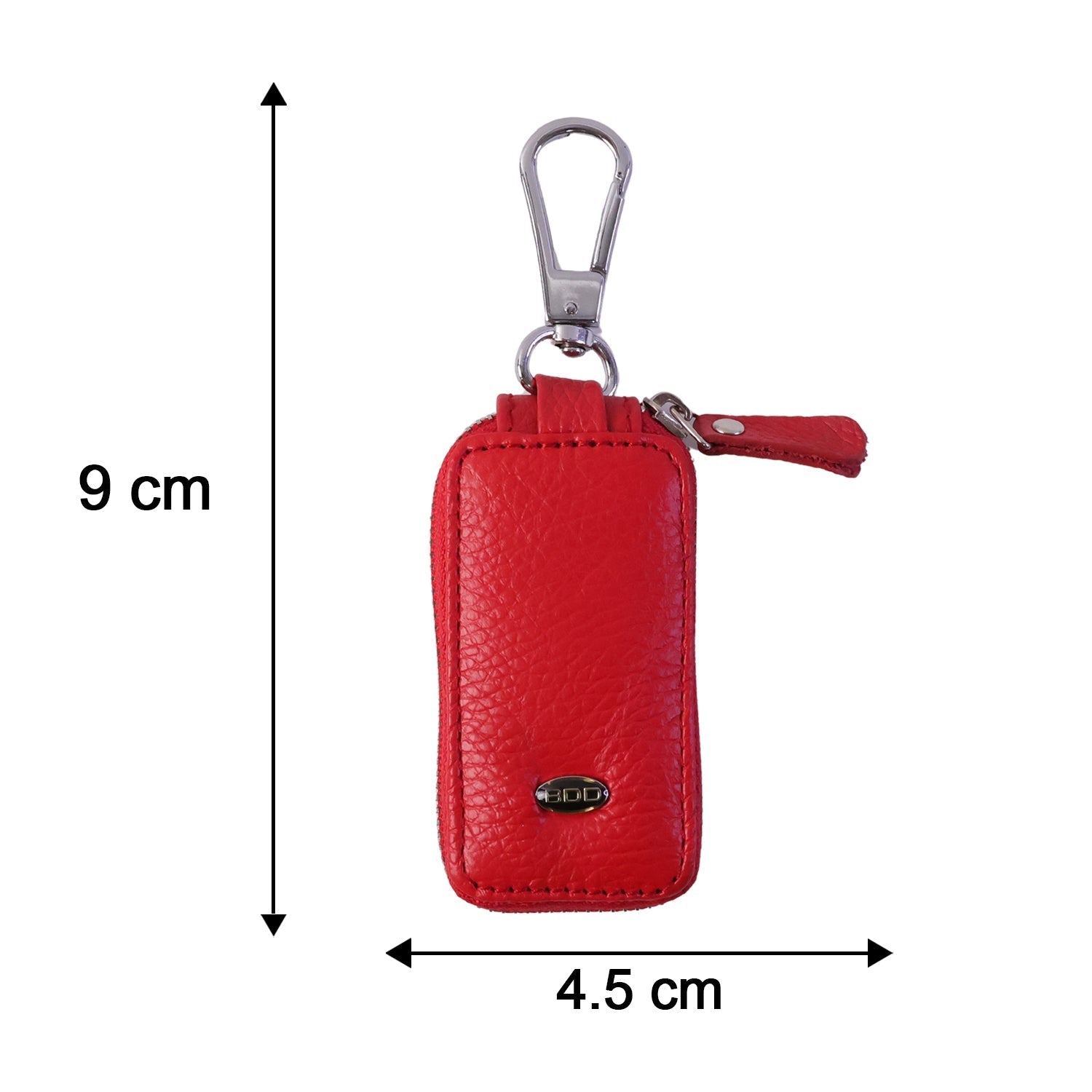 Leather Car Key Case Durable & Compact with Snap Hook for Easy Carrying - Detail View 6