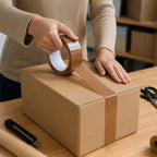 Brown Cello Tape Durable Packing & Shipping Solution - Back View