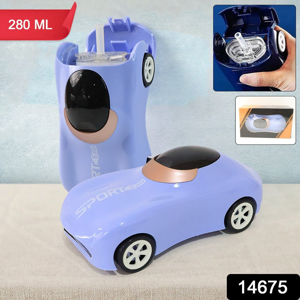 ALVENZA Kids Car Water Bottle with Built-in Straw – Leakproof 280ml