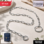 Heavy Duty Steel Luggage Lock Chain 67 Inch Anti-Theft Travel Security - Side View