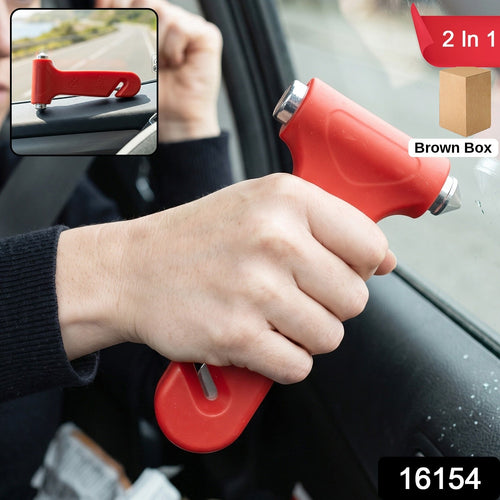 ALVENZA 2 in 1 Car Safety Hammer Emergency Window Breaker and Seatbelt Cutter (1 Pc)