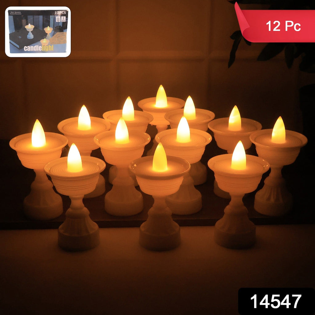 ALVENZA Water Sensor LED Diyas Set – Flameless White Decorative Lights