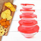 ALVENZA Glass Bowl Set – 5 Pcs Mixing & Storage with Lids | Organivo