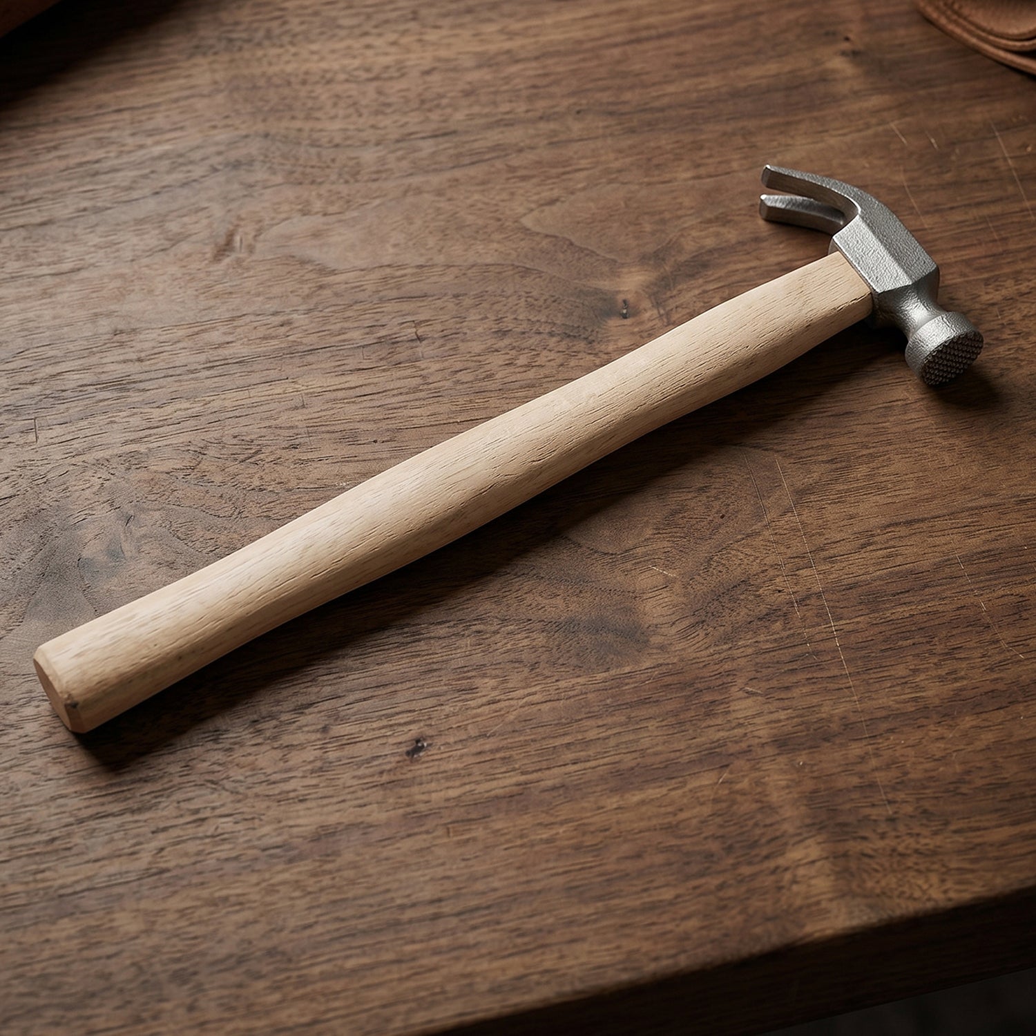 Wooden Handle Claw Hammer Durable Steel Head for Carpentry - Front View