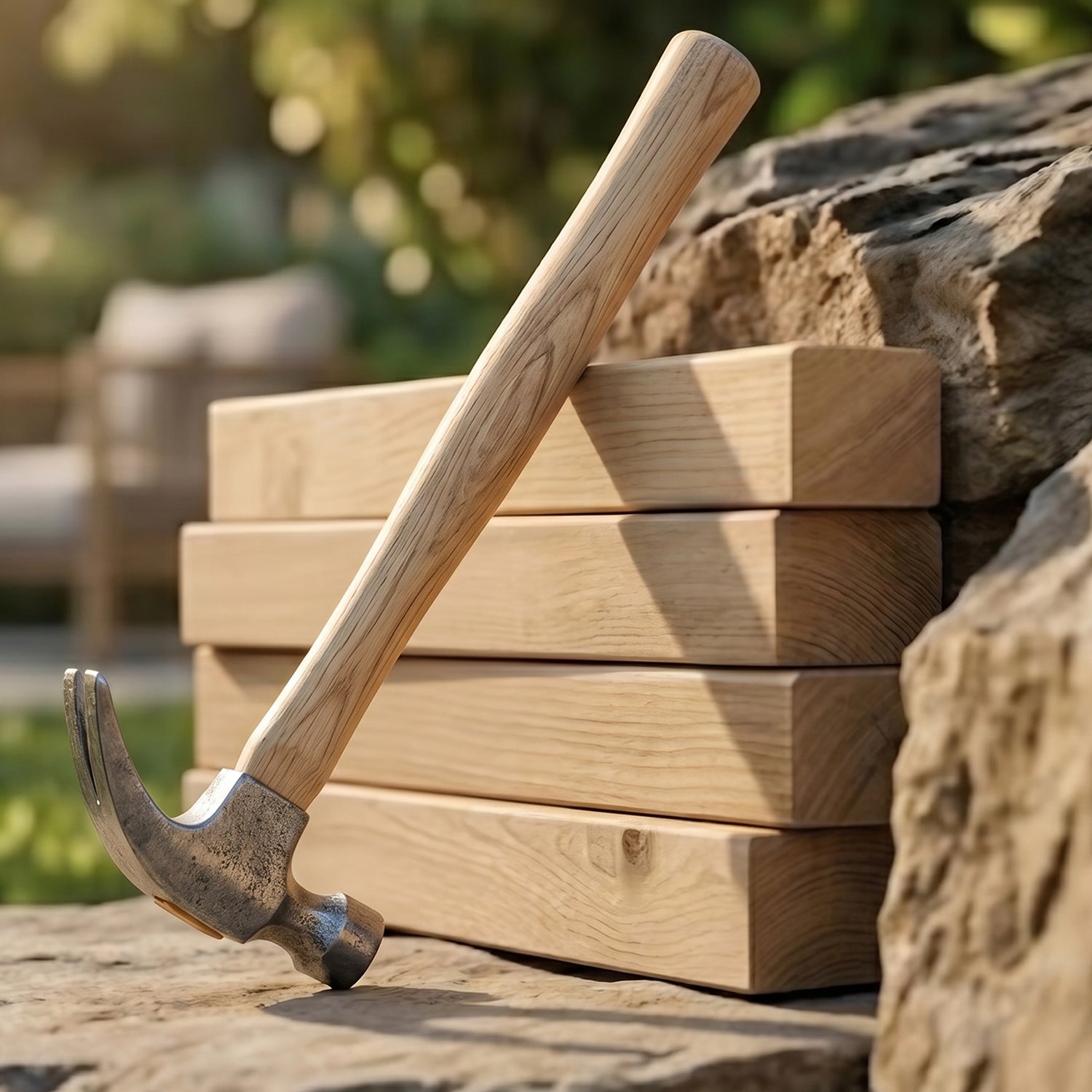 Wooden Handle Claw Hammer Durable Steel Head for Carpentry - Detail View 7