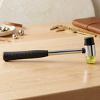 Double Head Rubber Mallet Non-slip grip & durable steel handle - Back View