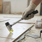 Double Head Rubber Mallet Non-slip grip & durable steel handle - Front View