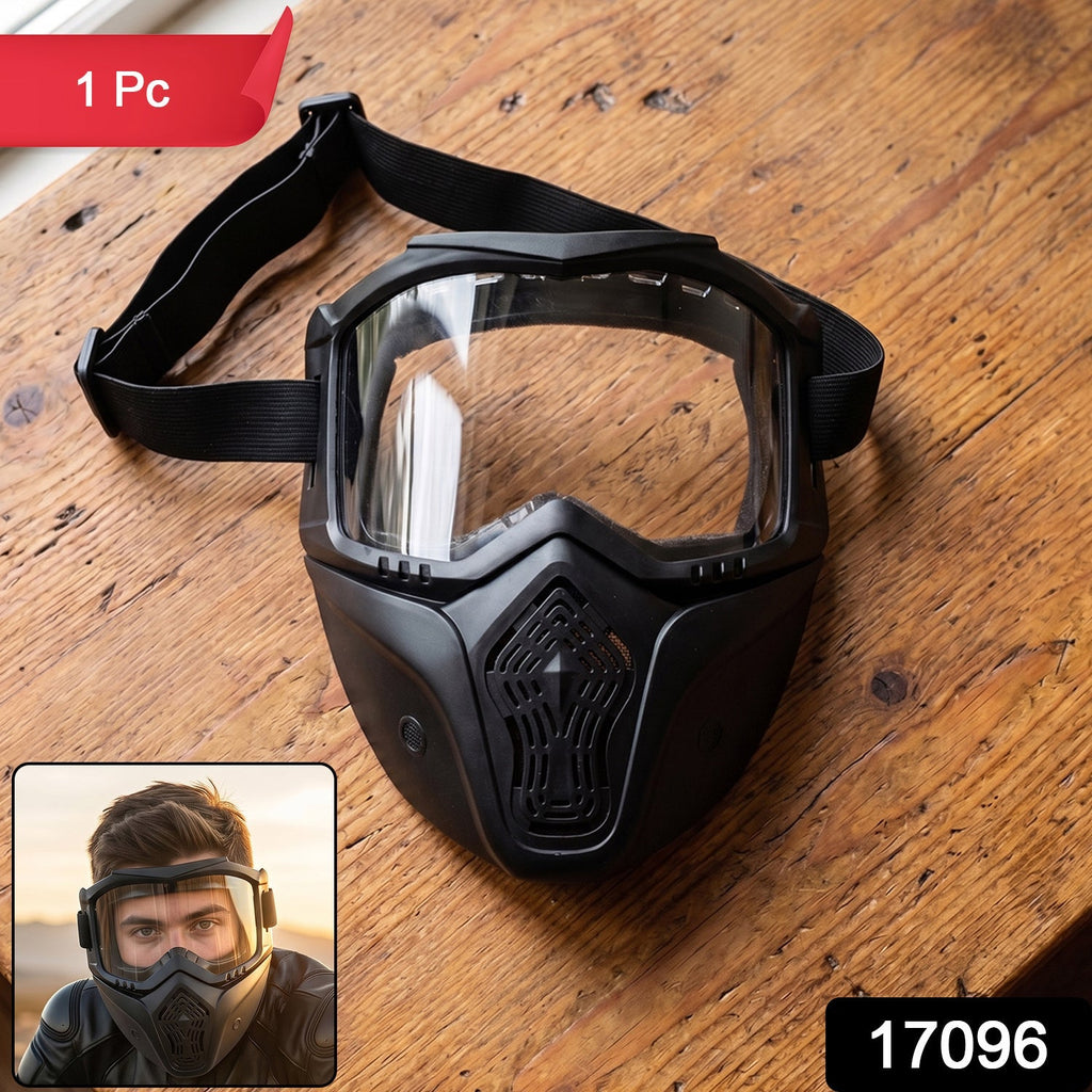 Protective Bike Goggle Face Mask Detachable Shield for Outdoor Safety - Side View
