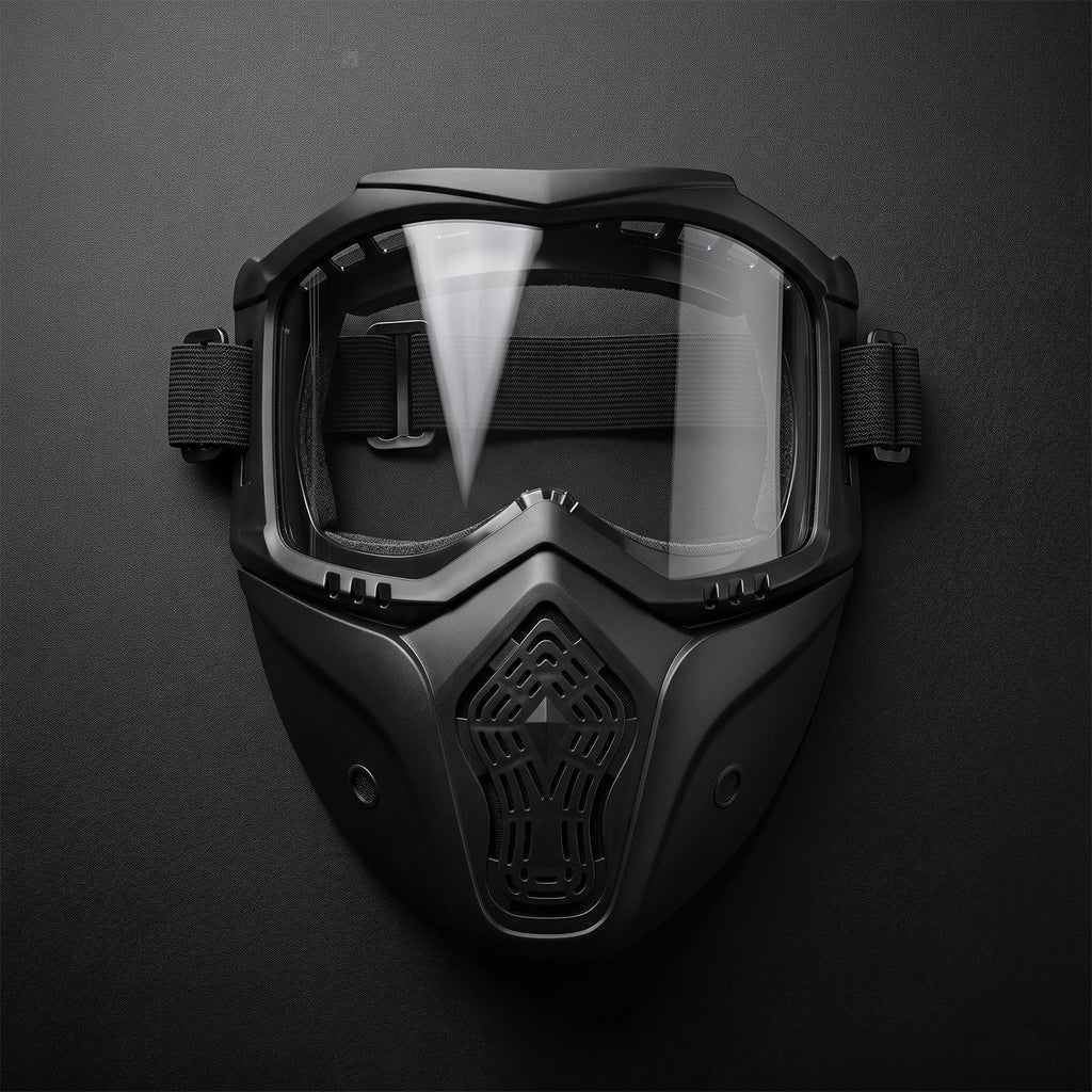 Protective Bike Goggle Face Mask Detachable Shield for Outdoor Safety - Front View