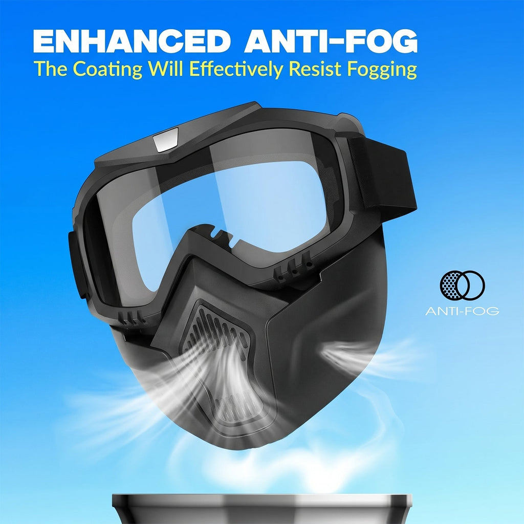 Protective Bike Goggle Face Mask Detachable Shield for Outdoor Safety - Detail View 7