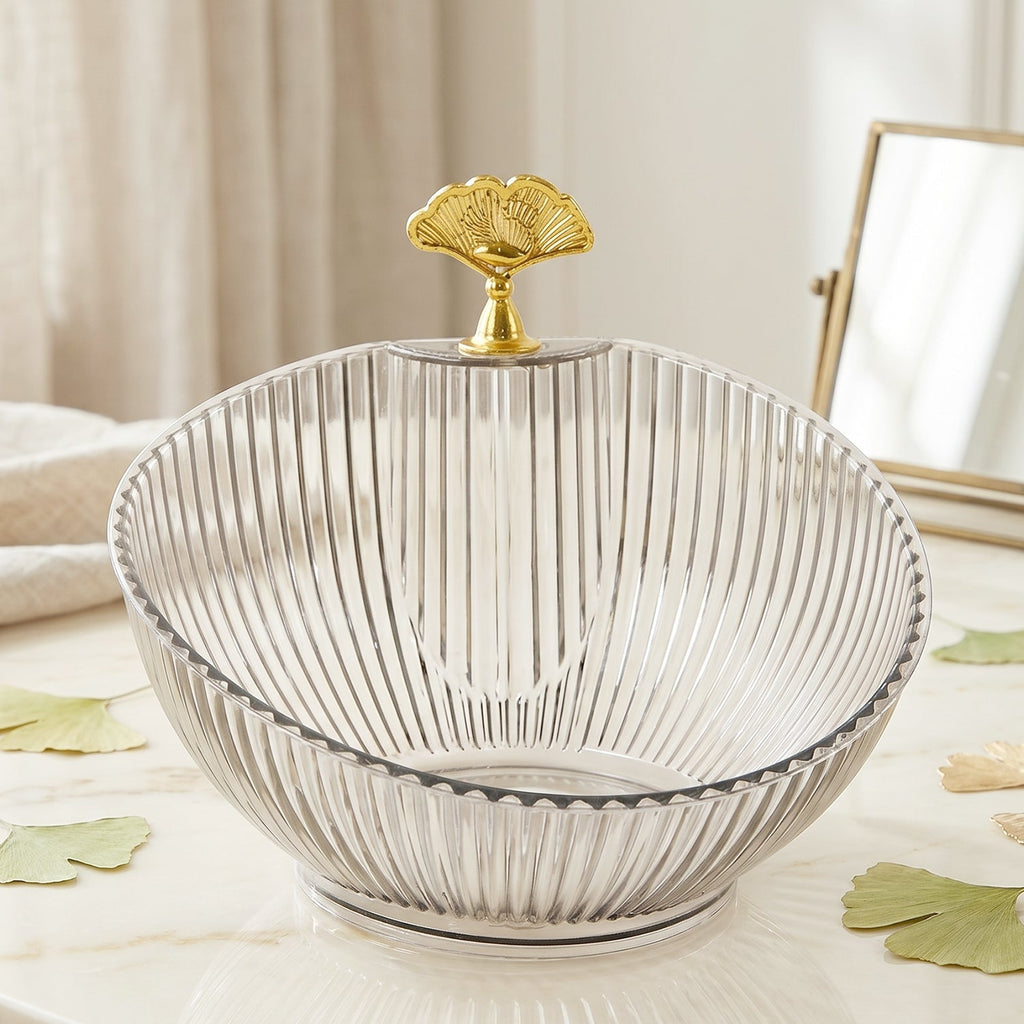 Decorative Plastic Fruit Bowl Elegant Gold Accent for Dining