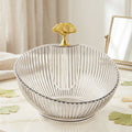 Decorative Plastic Fruit Bowl Elegant Gold Accent for Dining