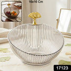 Decorative Plastic Fruit Bowl Elegant Gold Accent for Dining - Side View