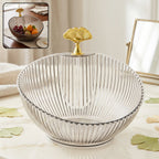 Decorative Plastic Fruit Bowl Elegant Gold Accent for Dining - Front View