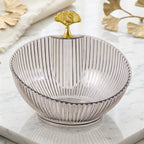 Decorative Plastic Fruit Bowl Elegant Gold Accent for Dining - Back View