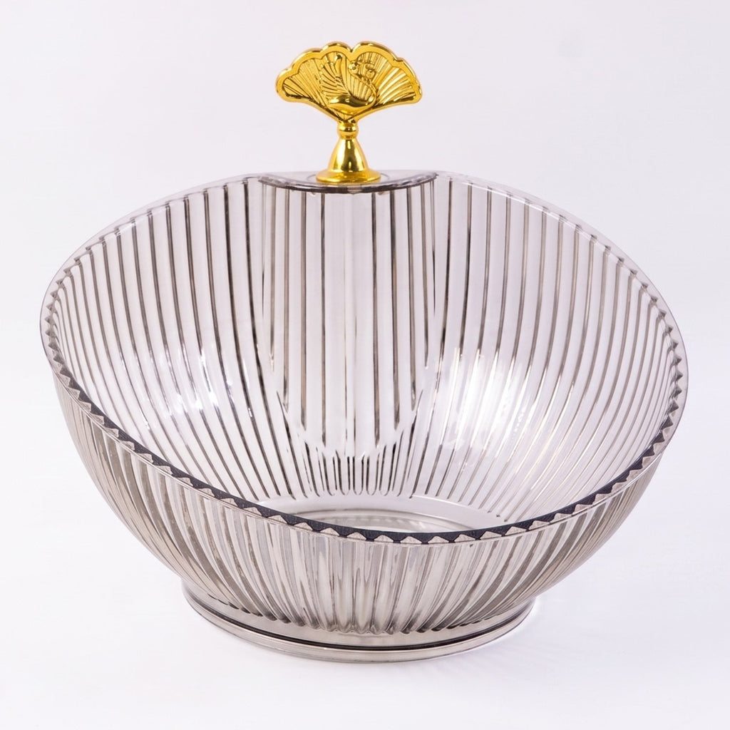 Decorative Plastic Fruit Bowl Elegant Gold Accent for Dining - Detail View 5