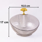 Decorative Plastic Fruit Bowl Elegant Gold Accent for Dining - Detail View 6