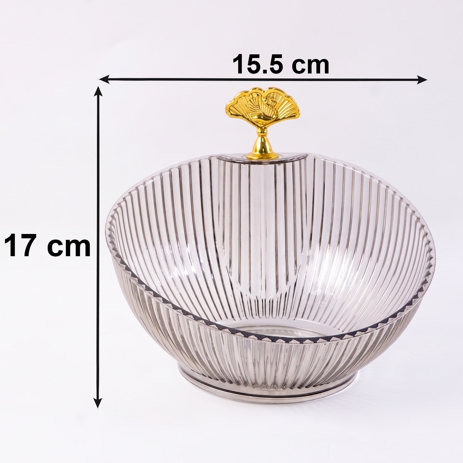 Decorative Plastic Fruit Bowl Elegant Gold Accent for Dining - Detail View 6