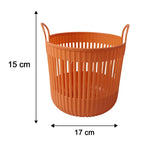 Plastic Round Storage Basket Durable and Portable Organizer - Detail View 6