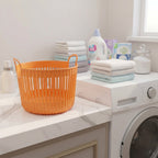 Plastic Round Storage Basket Durable and Portable Organizer - Detail View 7