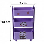 Mini Storage Trolley 3-Tier Desk Organizer with Wheels for Kids and Office - Detail View 6